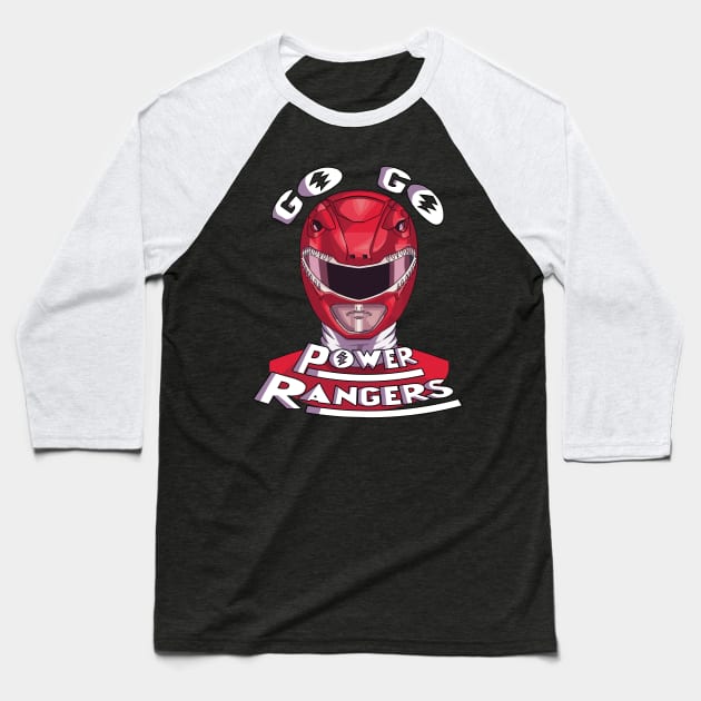 Red Ranger Baseball T-Shirt by goretb